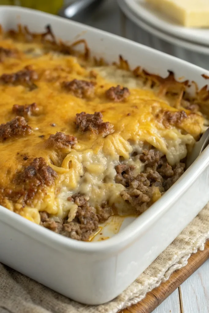 Cheesy Hamburger Rice Casserole Recipe