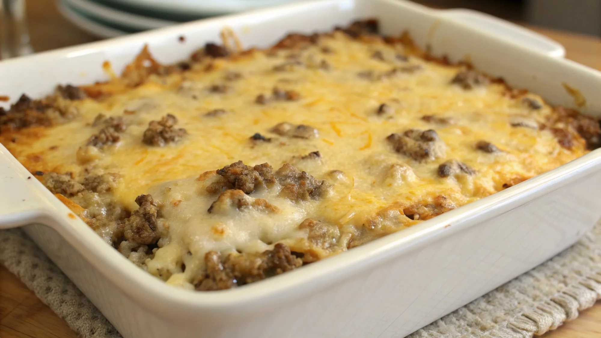 Cheesy Hamburger Rice Casserole