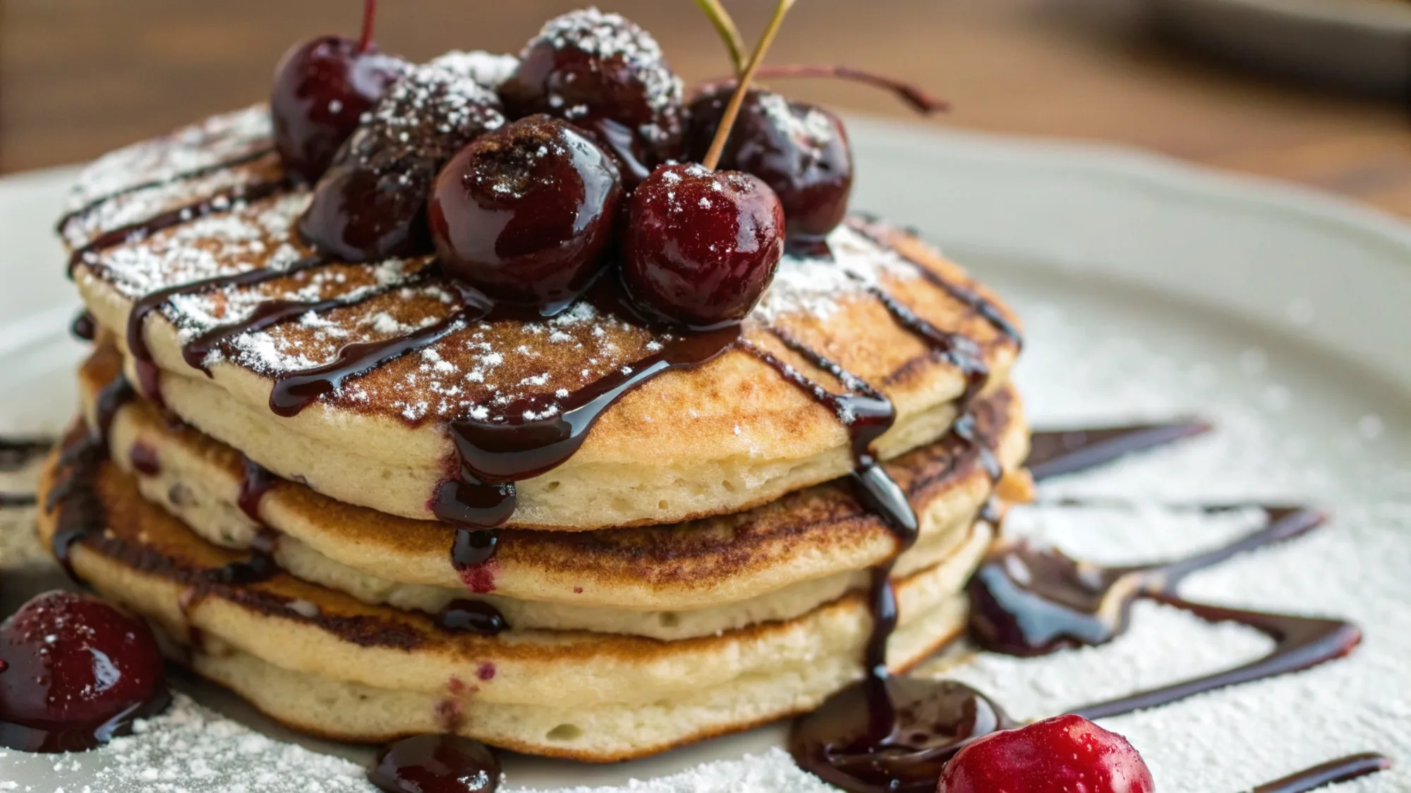 Chocolate Cherry Pancakes