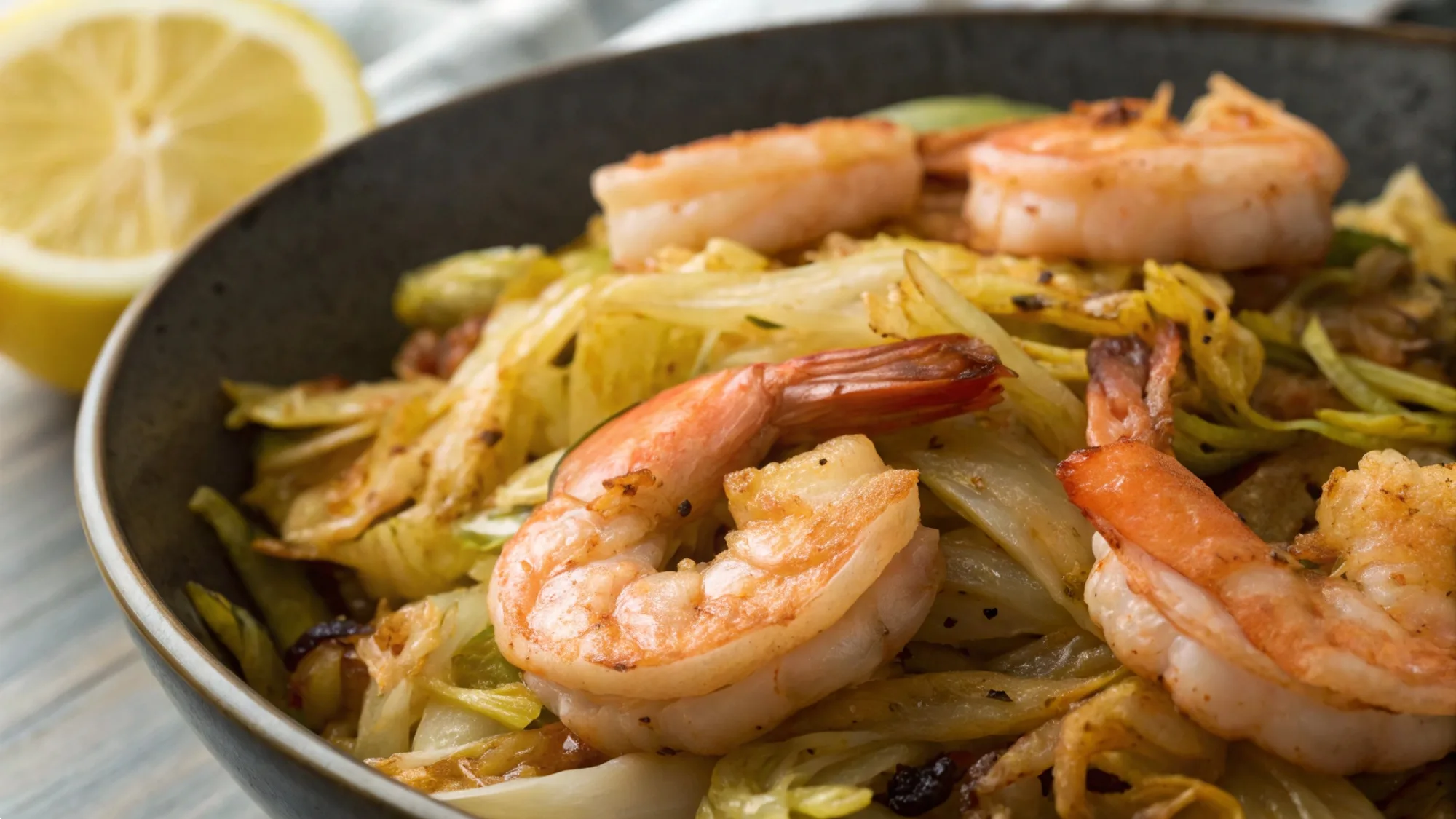 Fried Cabbage with Shrimp recipe