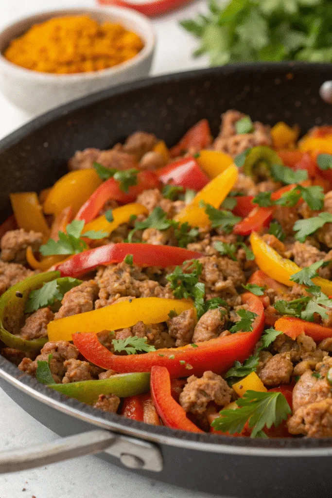 Ground Turkey Peppers Skillet