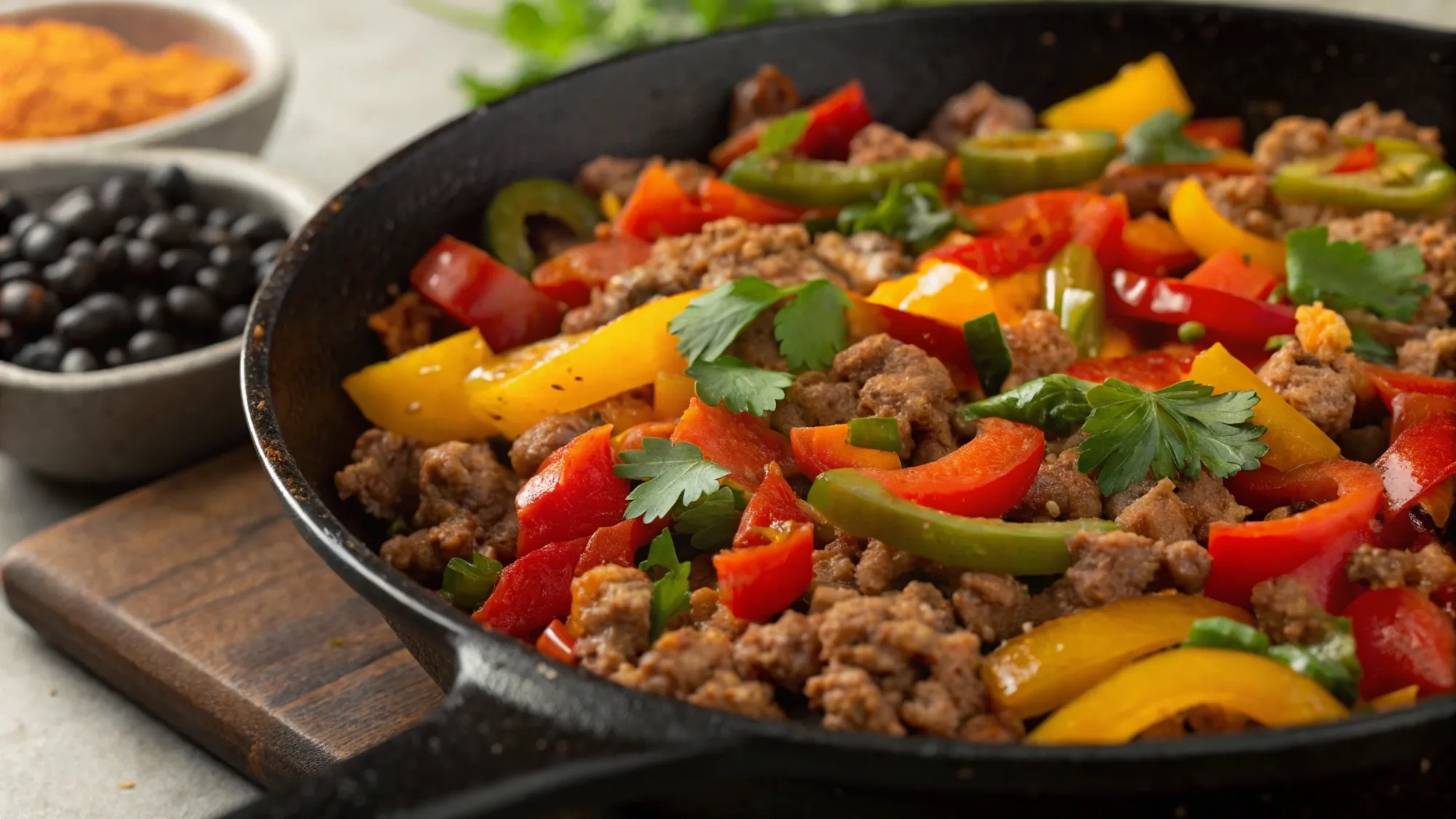 Ground Turkey Peppers Skillet recipe