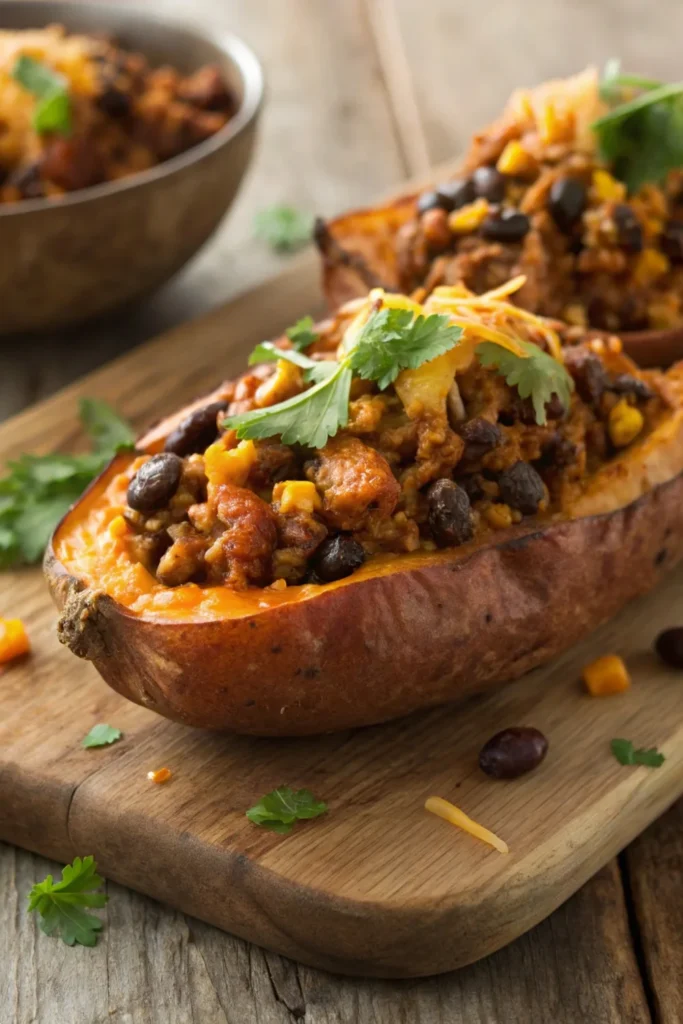 Ground Turkey Stuffed Sweet Potatoes Recipe