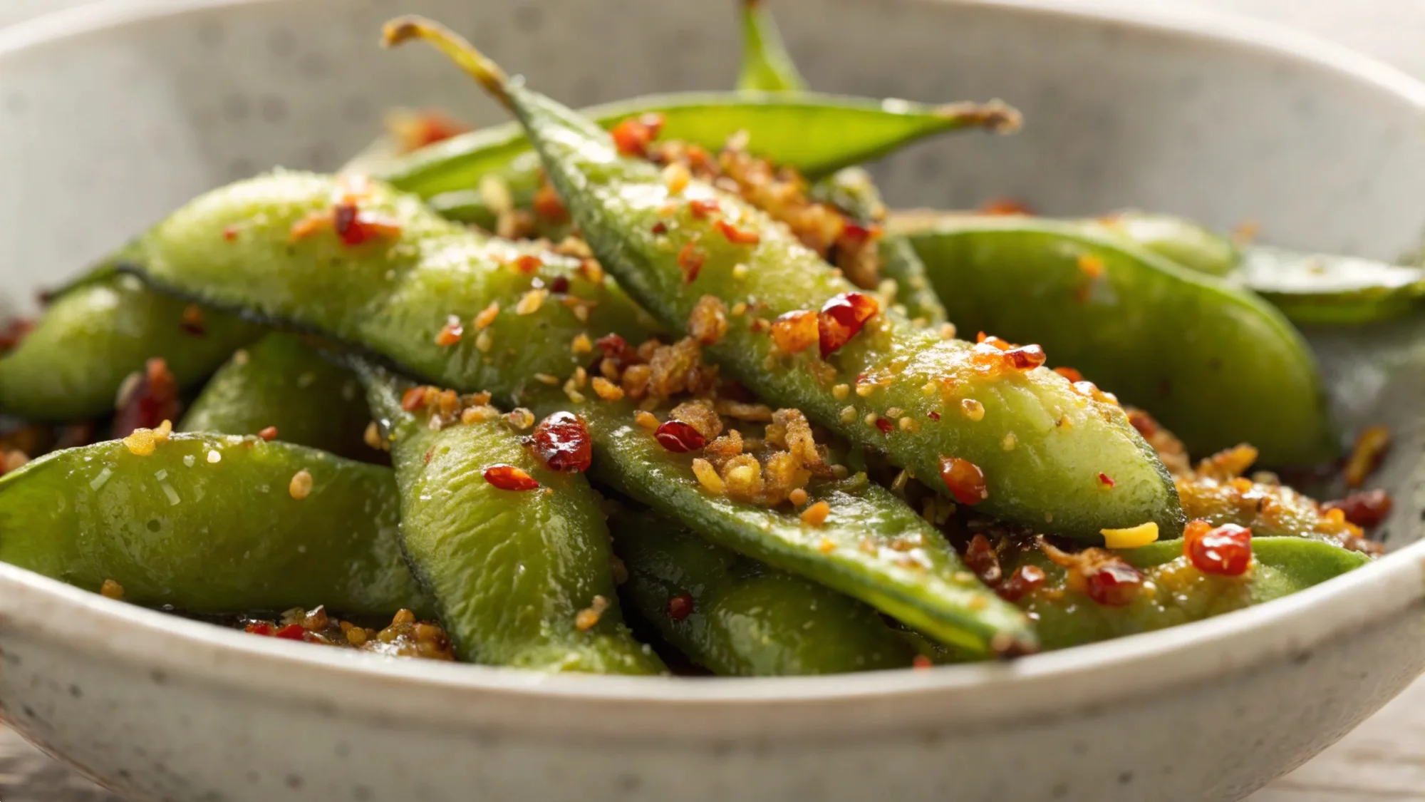 Spicy Garlic Edamame Recipe