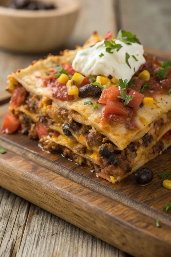 Taco Lasagna Recipe by Navy Sinclair