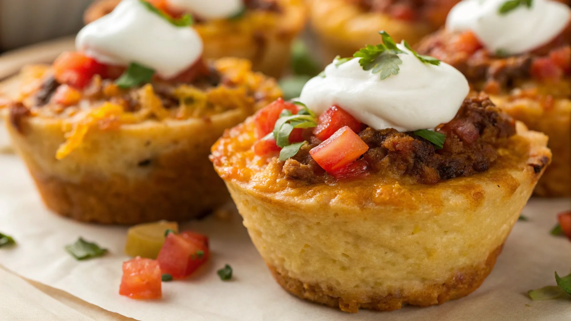Cheesy Taco Cupcakes
