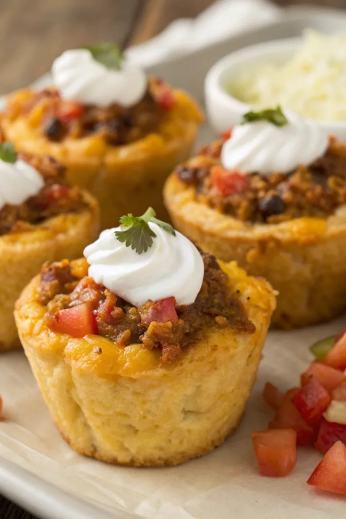 Cheesy Taco Cupcakes recipe