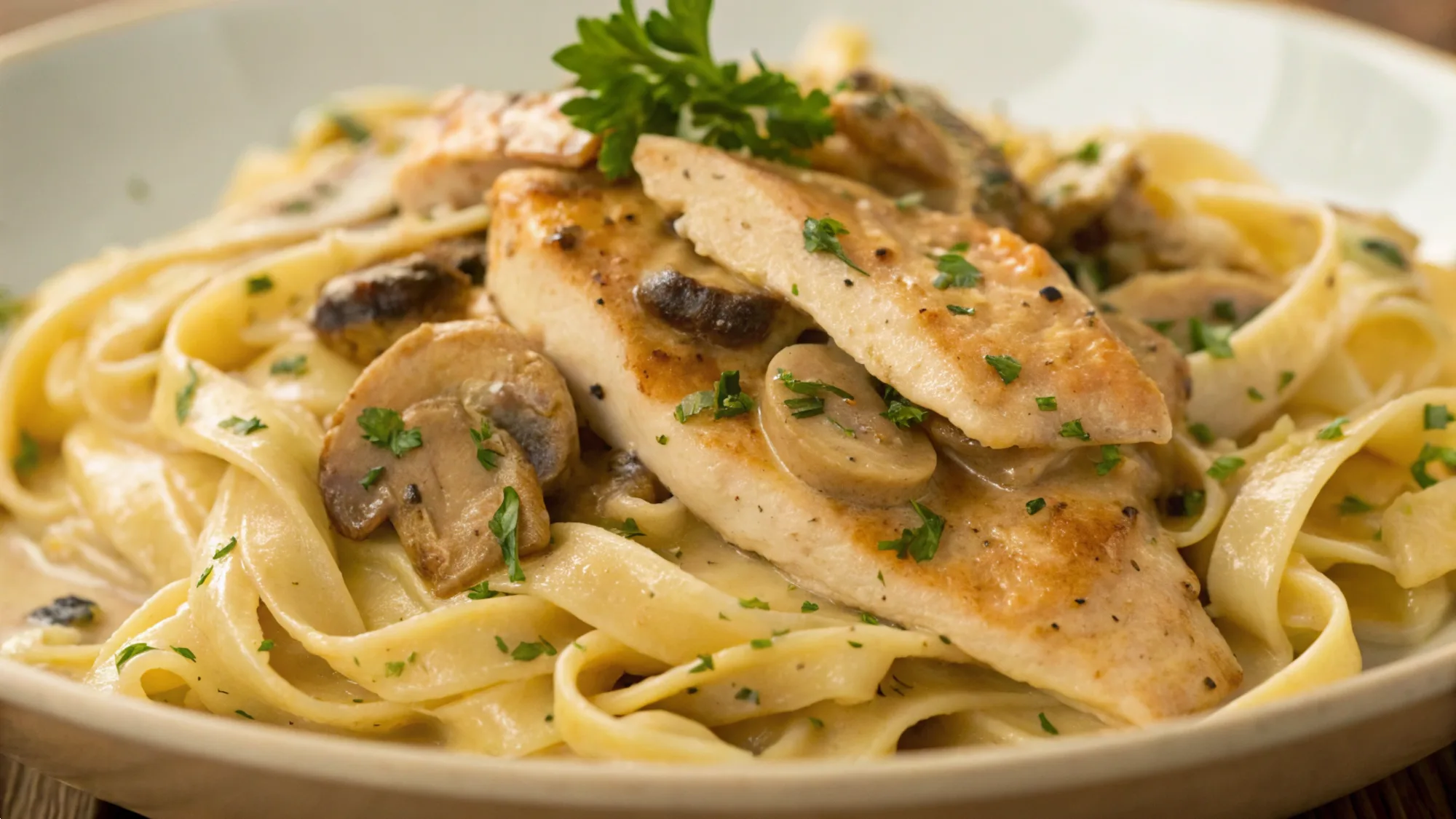 Creamy Chicken Mushroom Pasta recipe