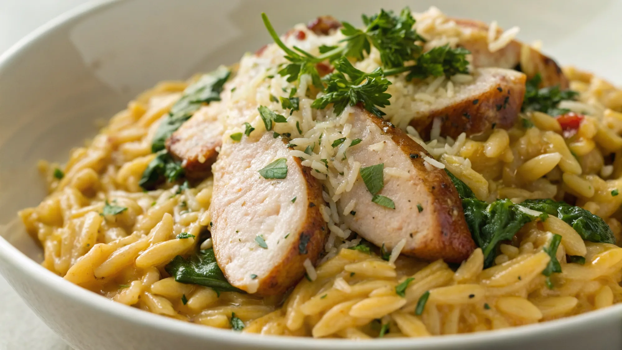 Creamy Chicken Sausage Orzo