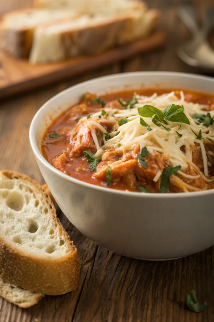 Crock Pot Chicken Parmesan Soup recipe