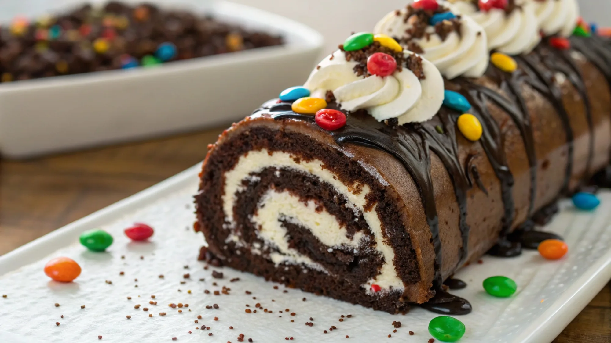 M&M’s Ferrero Oreo Roll Cake recipe