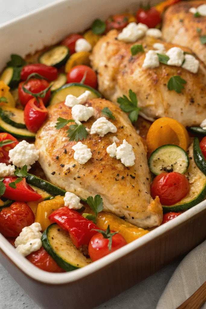 Mediterranean Chicken Zucchini Bake recipe