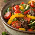 Mediterranean Ground Beef Stir Fry recipe