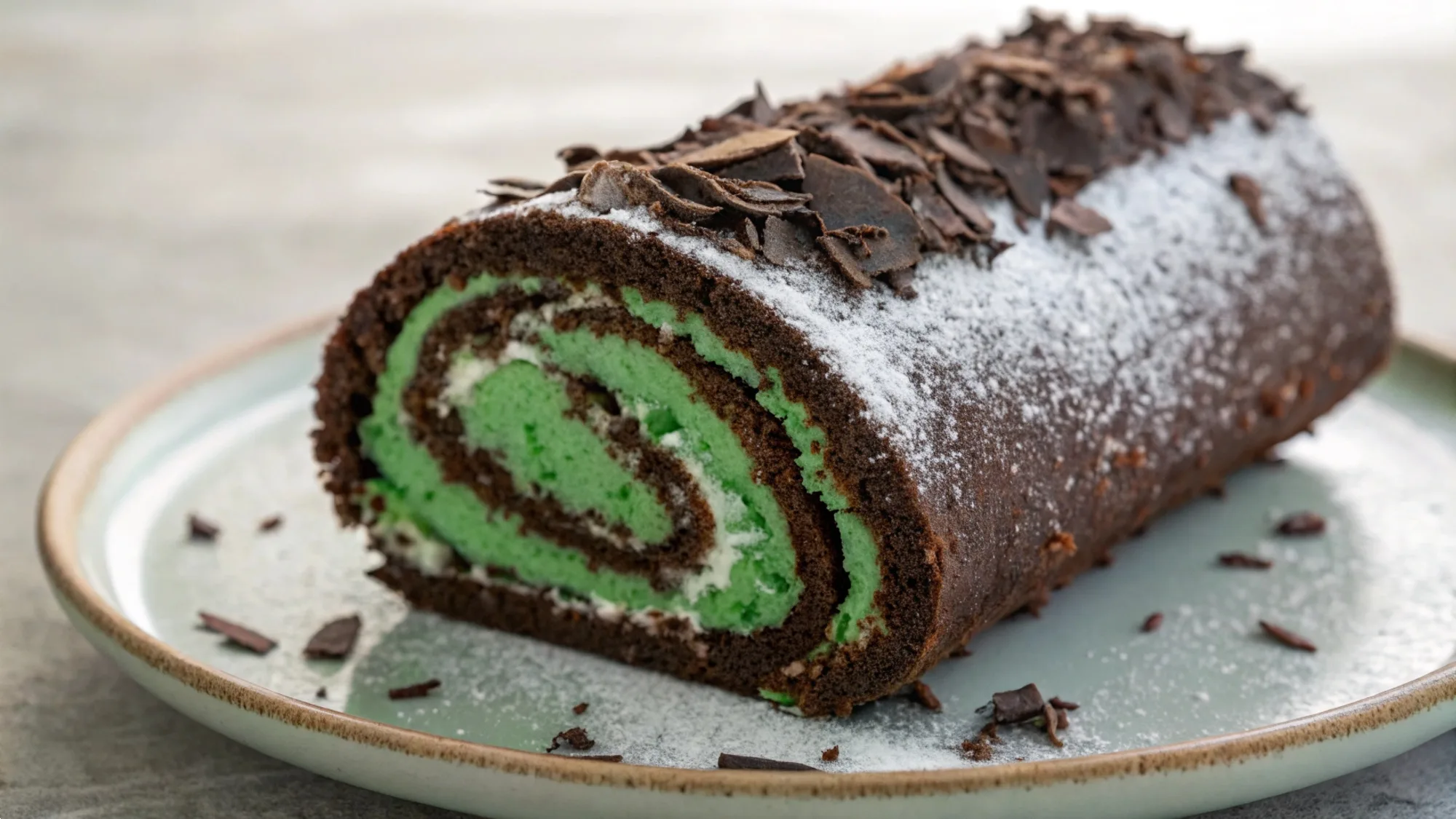 Mint Chocolate Roll Cake recipe