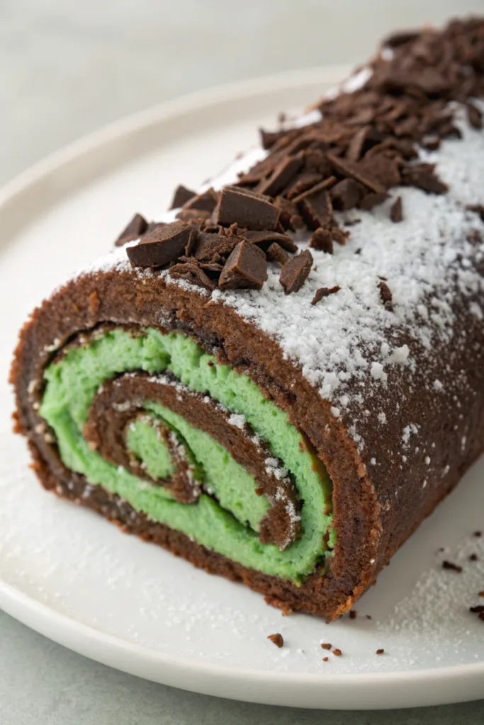 Mint Chocolate Roll Cake