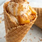 Peach Cobbler Cheesecake Cones recipe