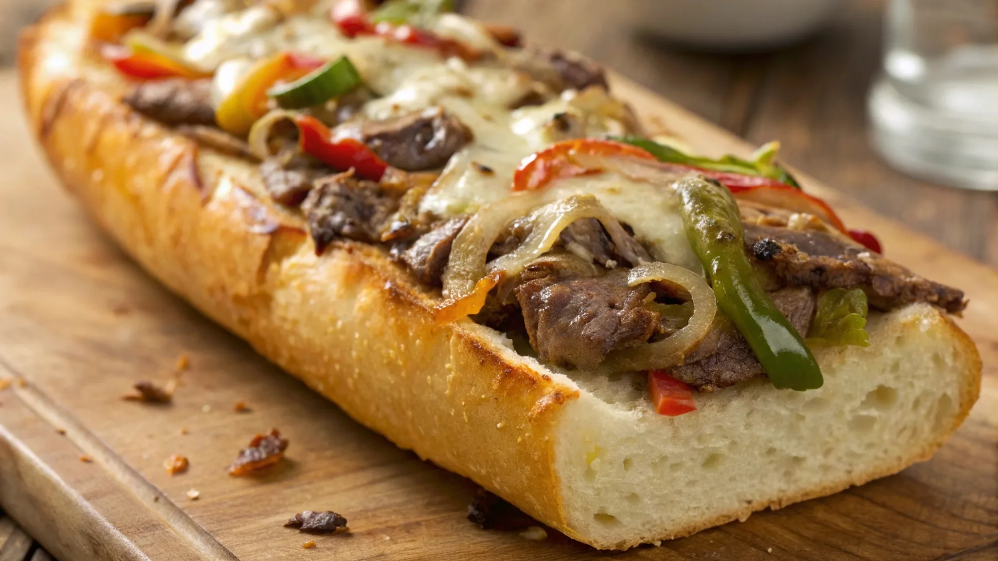 Philly Cheesesteak Cheesy Bread
