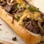 Philly Cheesesteak Cheesy Bread recipe