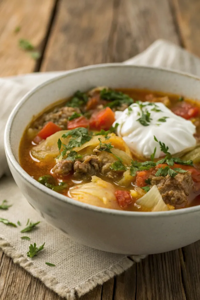 Polish Stuffed Cabbage Soup recipe