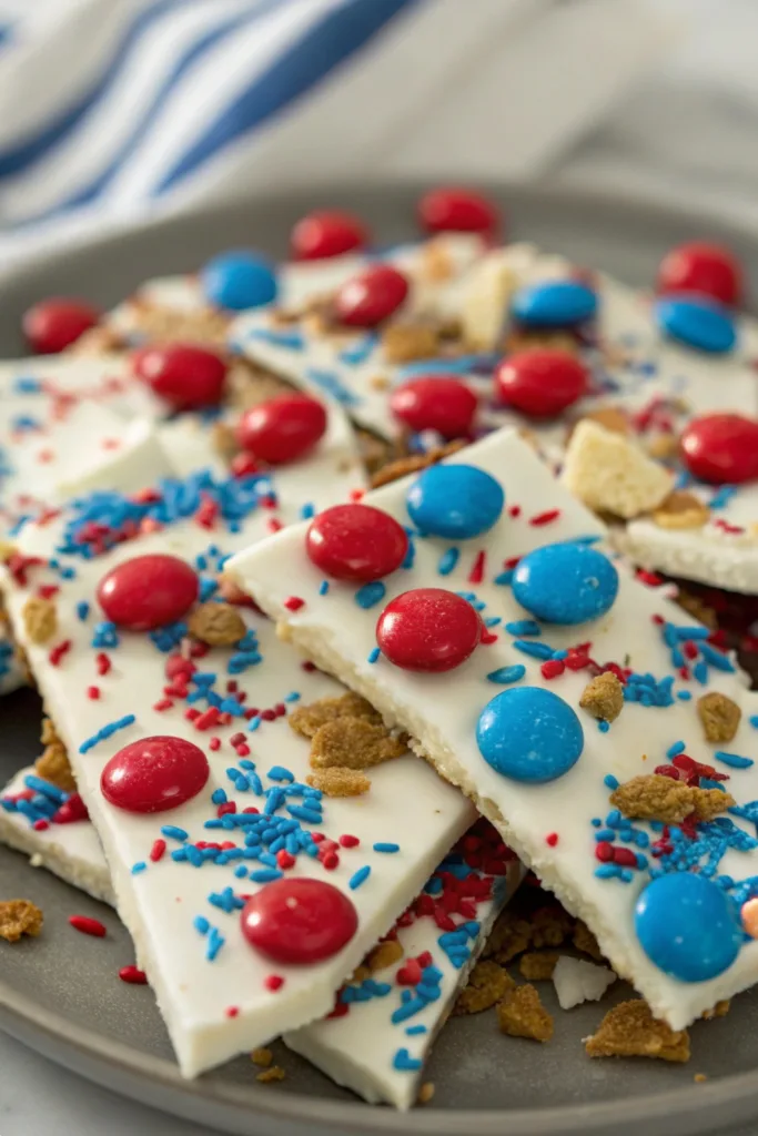 Red, White & Blue Chocolate Bark recipe