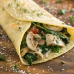 Savory Spinach Mushroom Chicken Crêpes