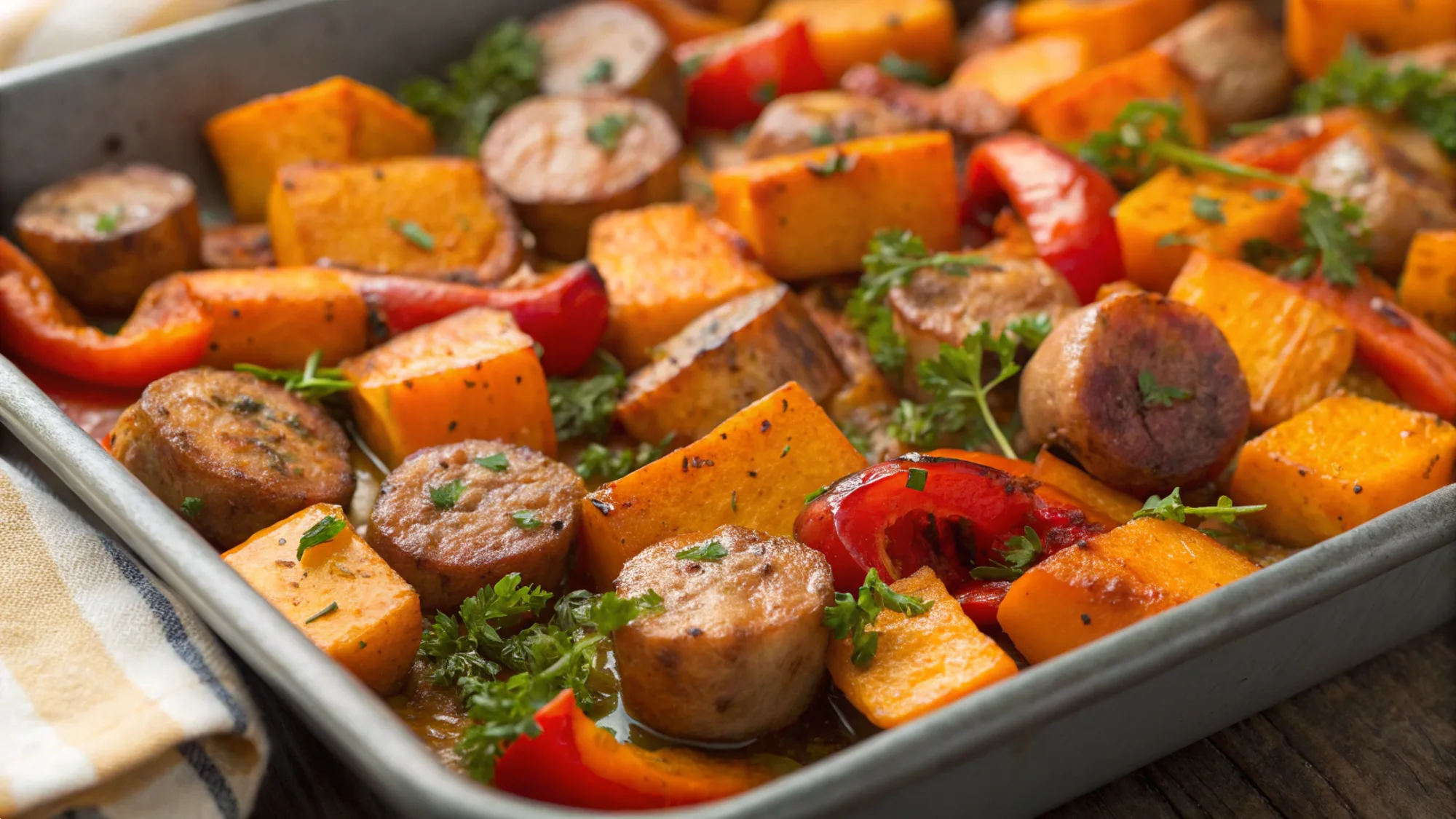 Sheet Pan Sausage Sweet Potatoes