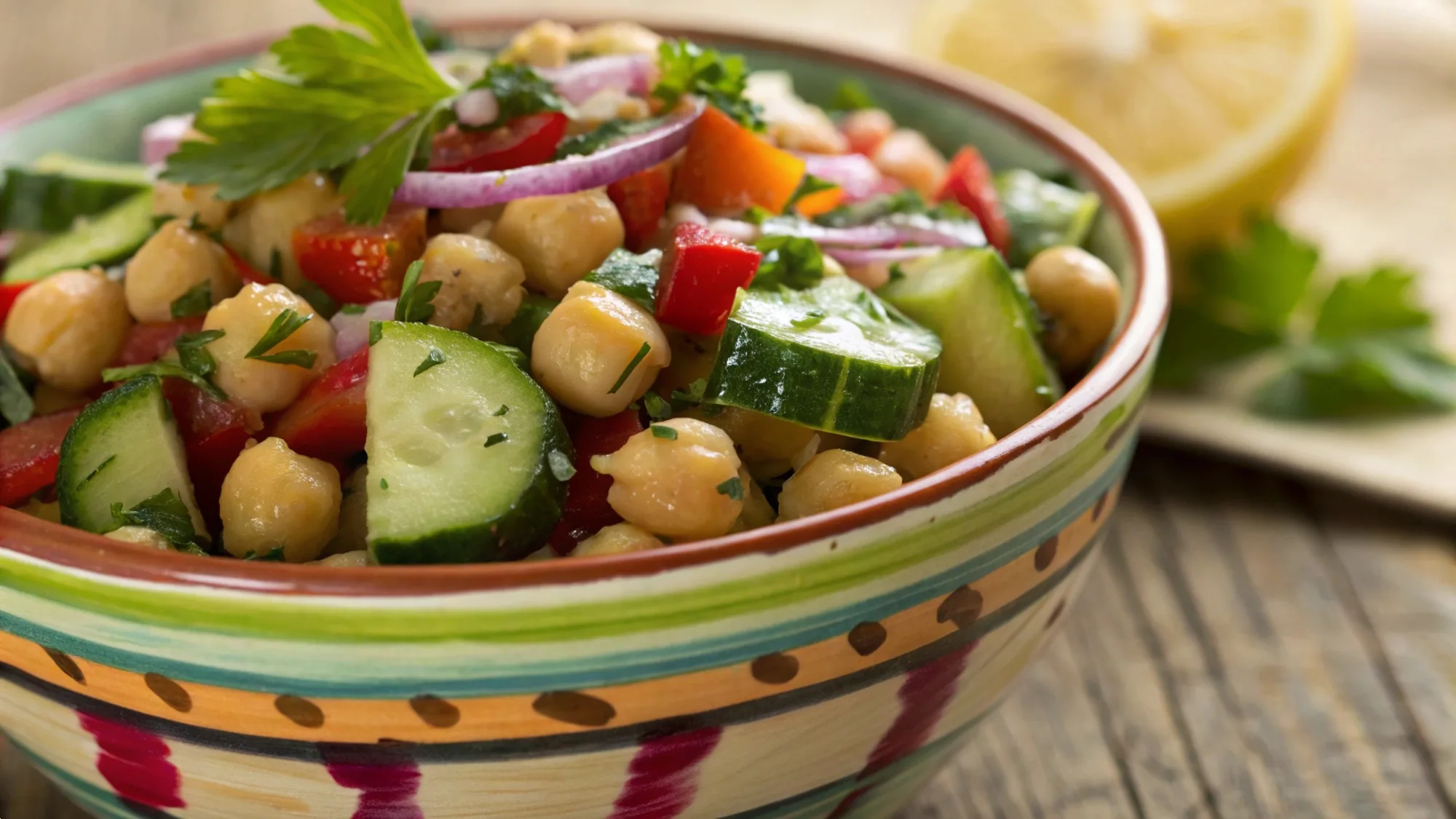 Spiced Chickpea Cucumber Salad recipe