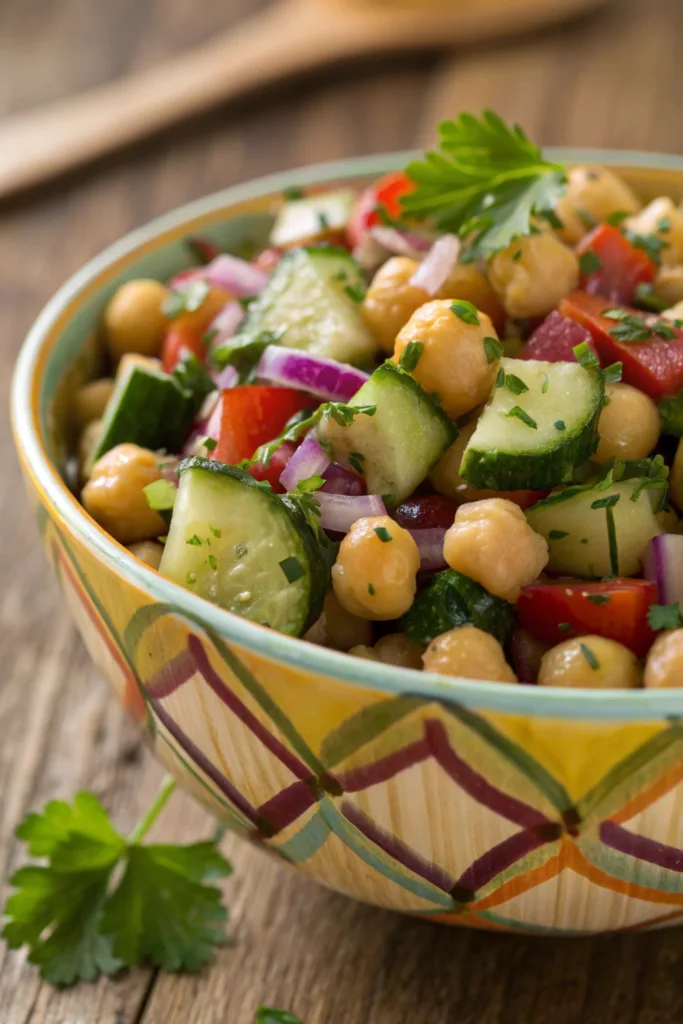 Spiced Chickpea Cucumber Salad