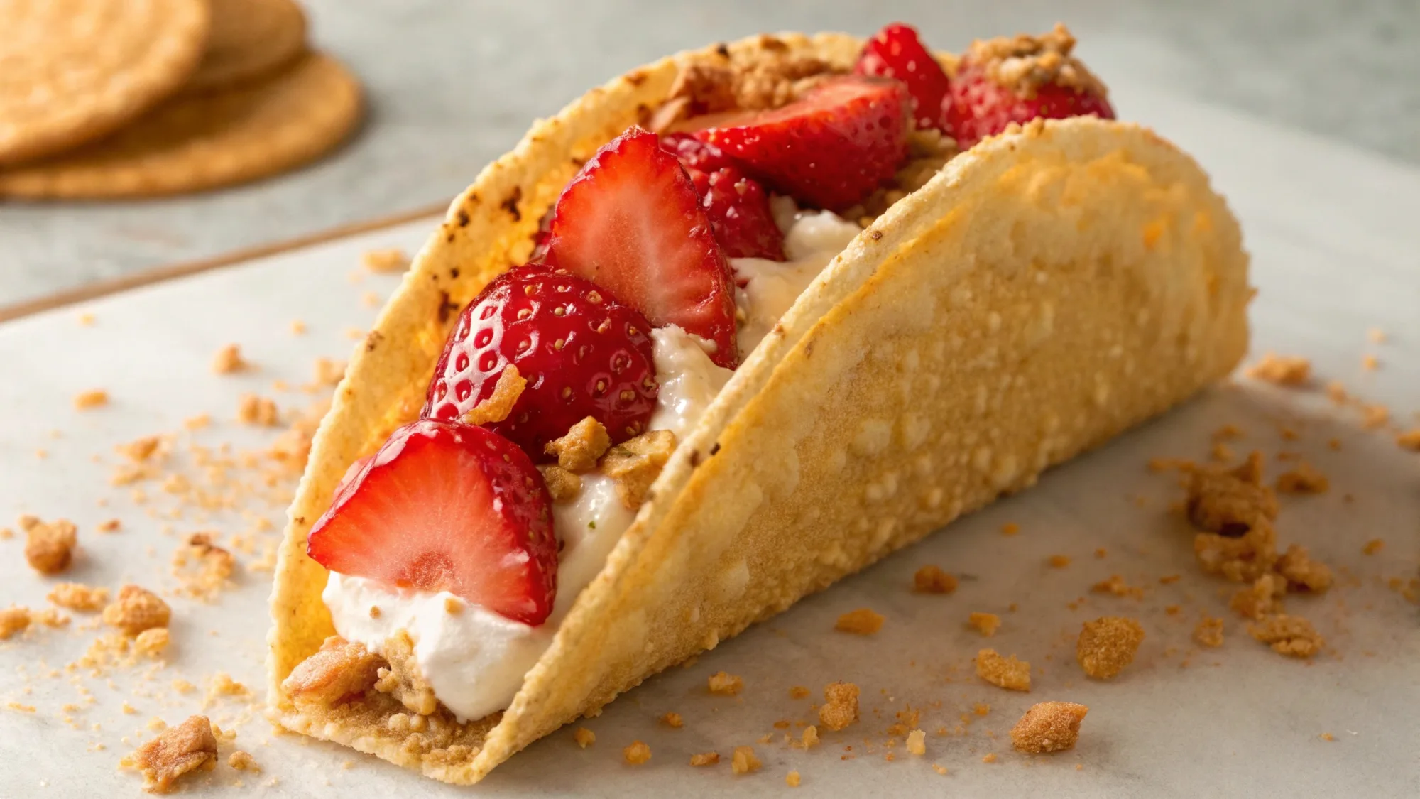 Strawberry Crunch Cheesecake Tacos