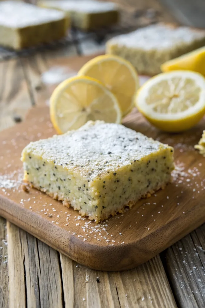 Baked Lemon Poppy Seed Bars recipe