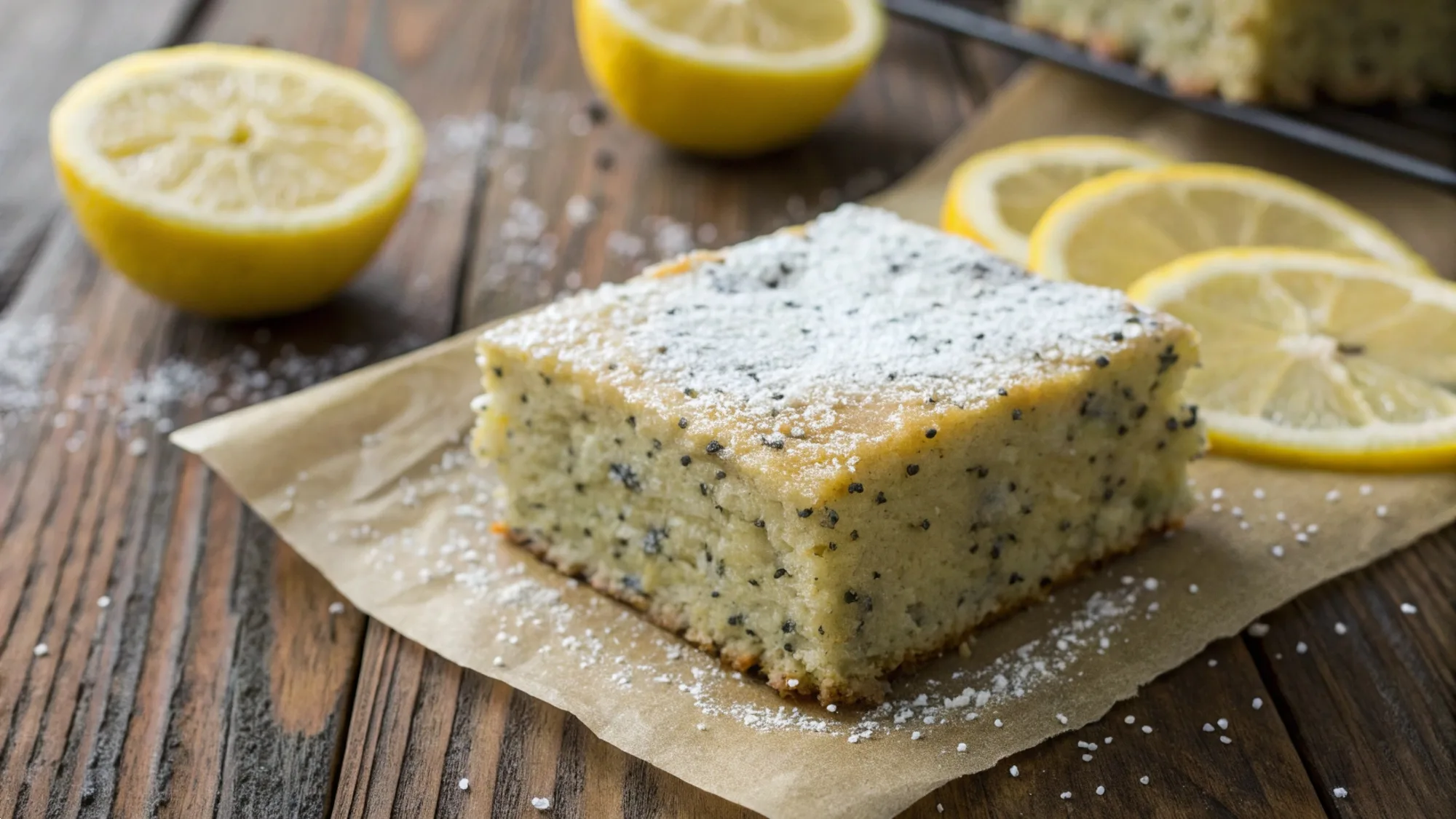Baked Lemon Poppy Seed Bars