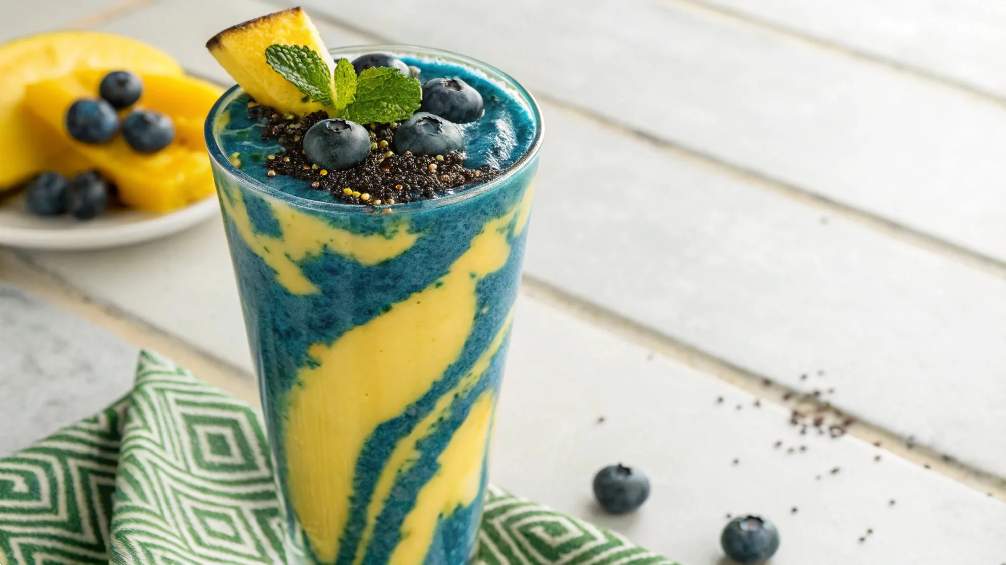 Blueberry Mango Spirulina Smoothie recipe