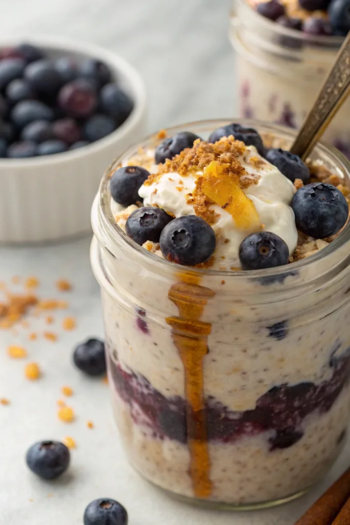 Blueberry Pie Overnight Oats recipe
