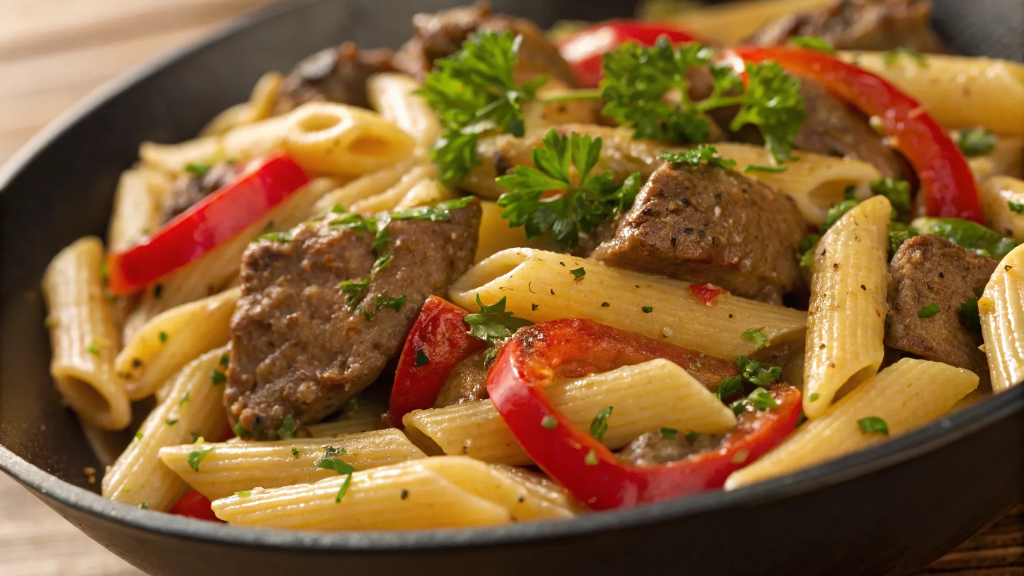 Cajun Steak Bites Pasta recipe