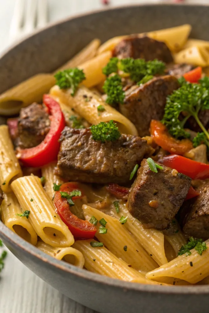 Cajun Steak Bites Pasta