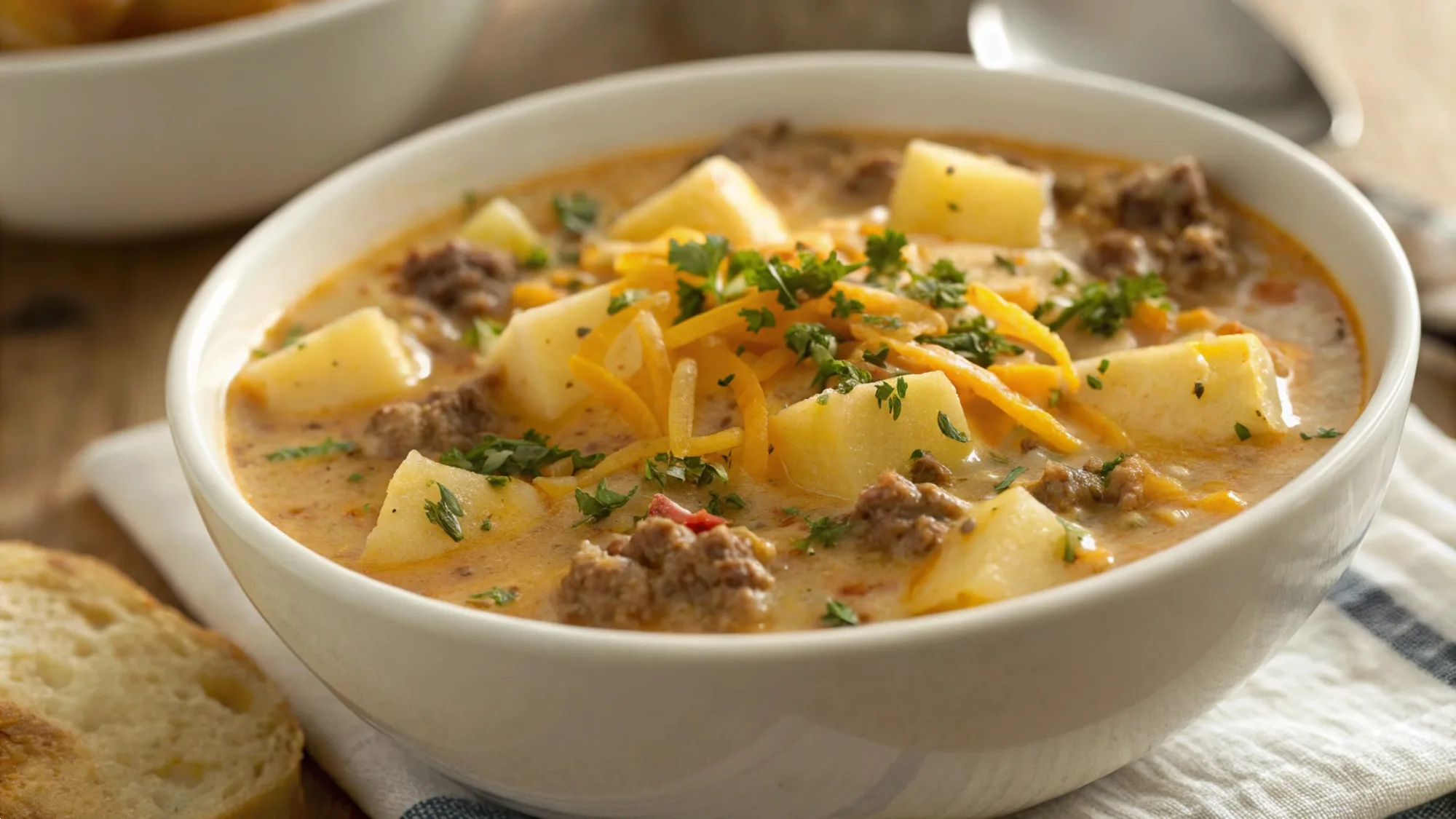 Cheesy Hamburger Potato Soup