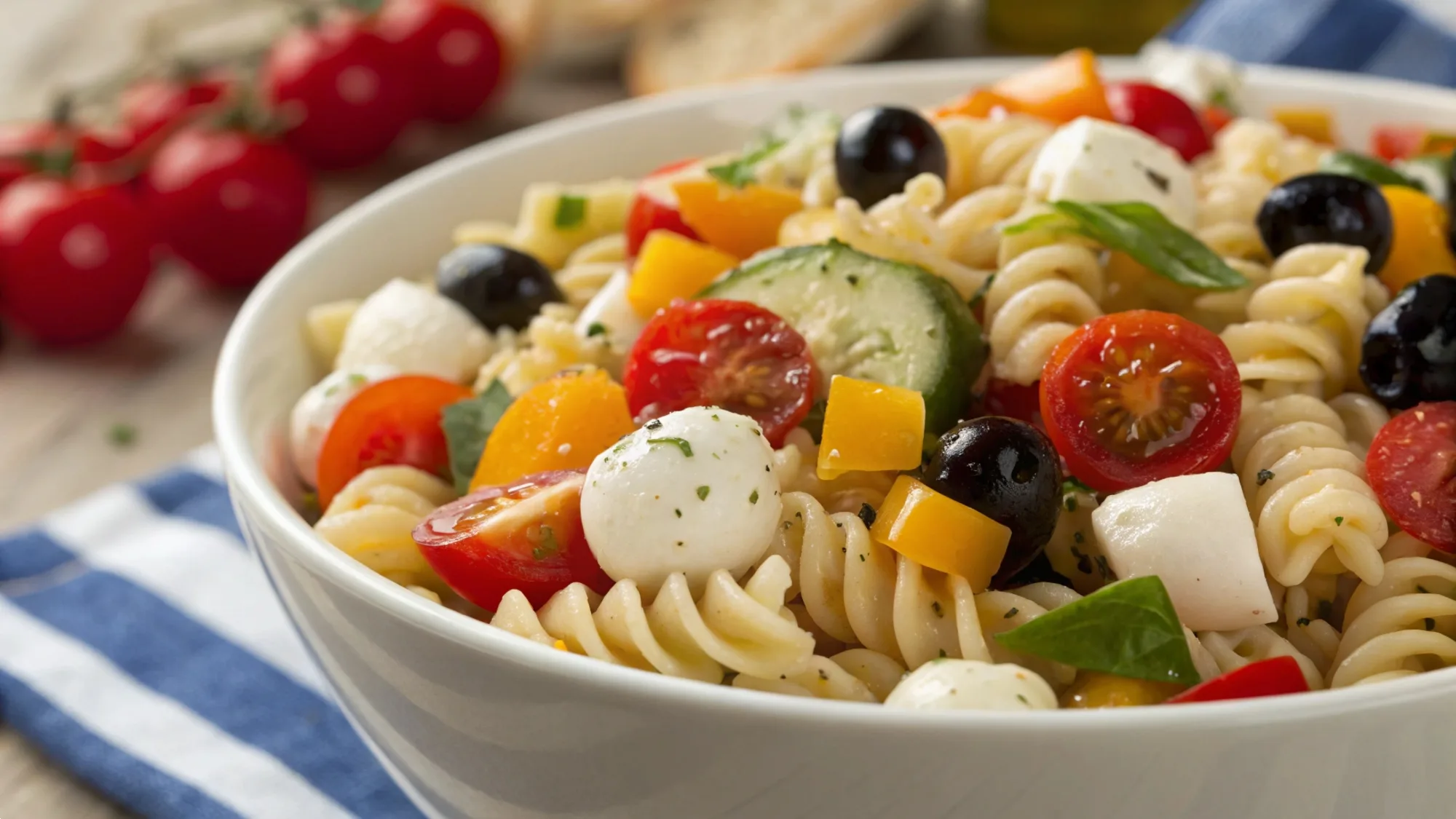 Chilled 4th of July Pasta Salad