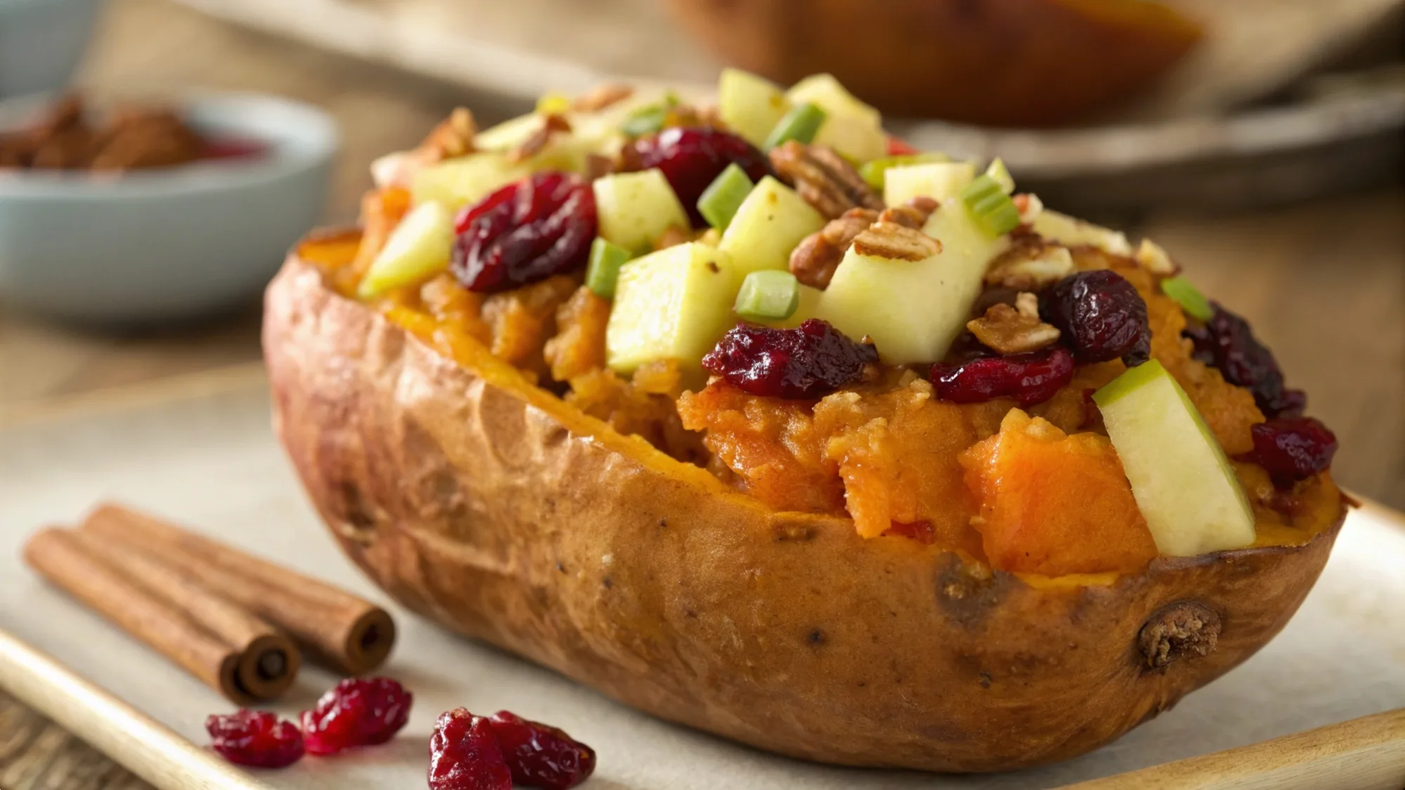 Cranberry Apple Twice-Baked Sweet Potatoes