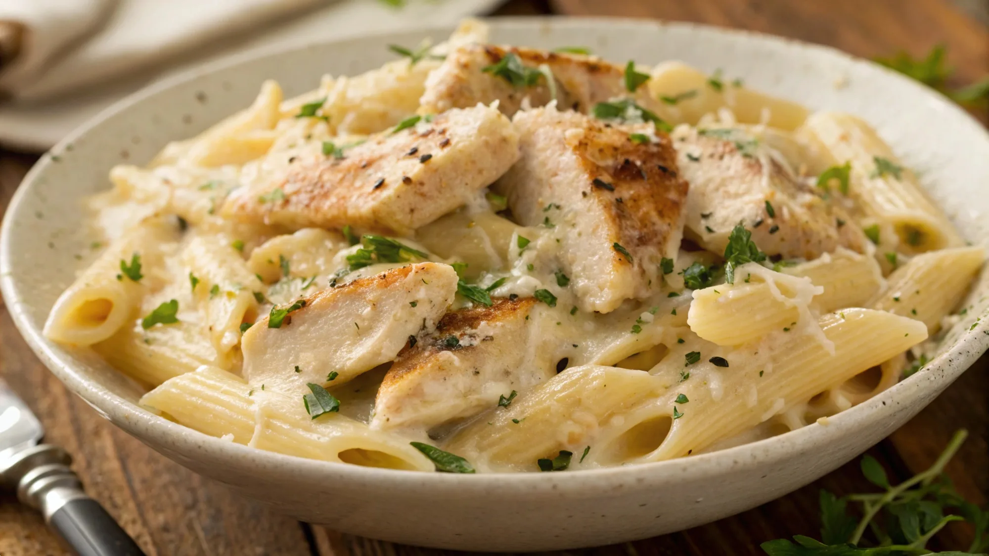Creamy Garlic Parmesan Chicken Pasta recipe