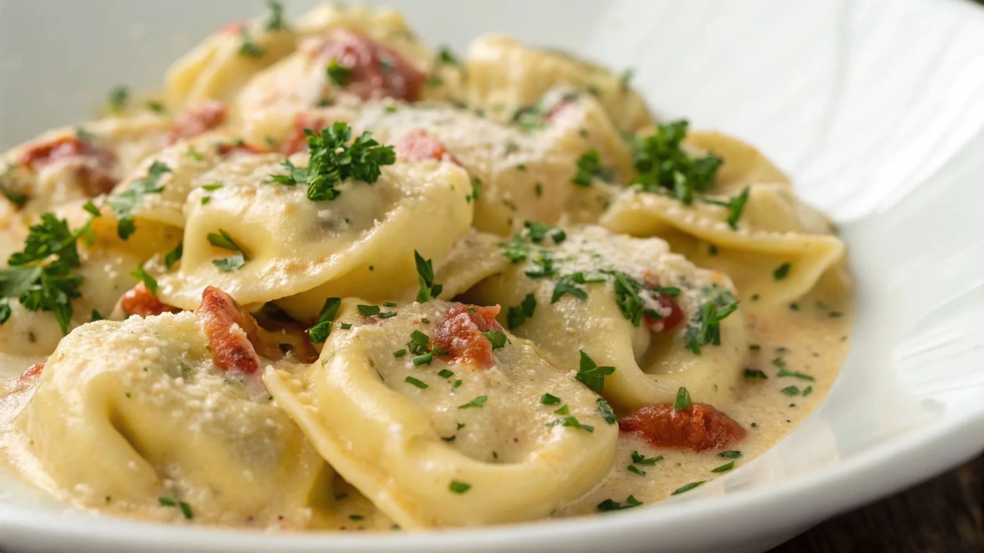 Creamy Garlic Parmesan Tortellini recipe