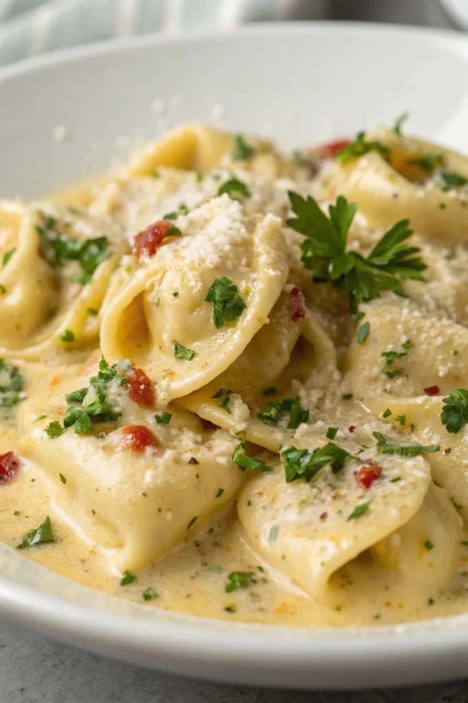 Creamy Garlic Parmesan Tortellini