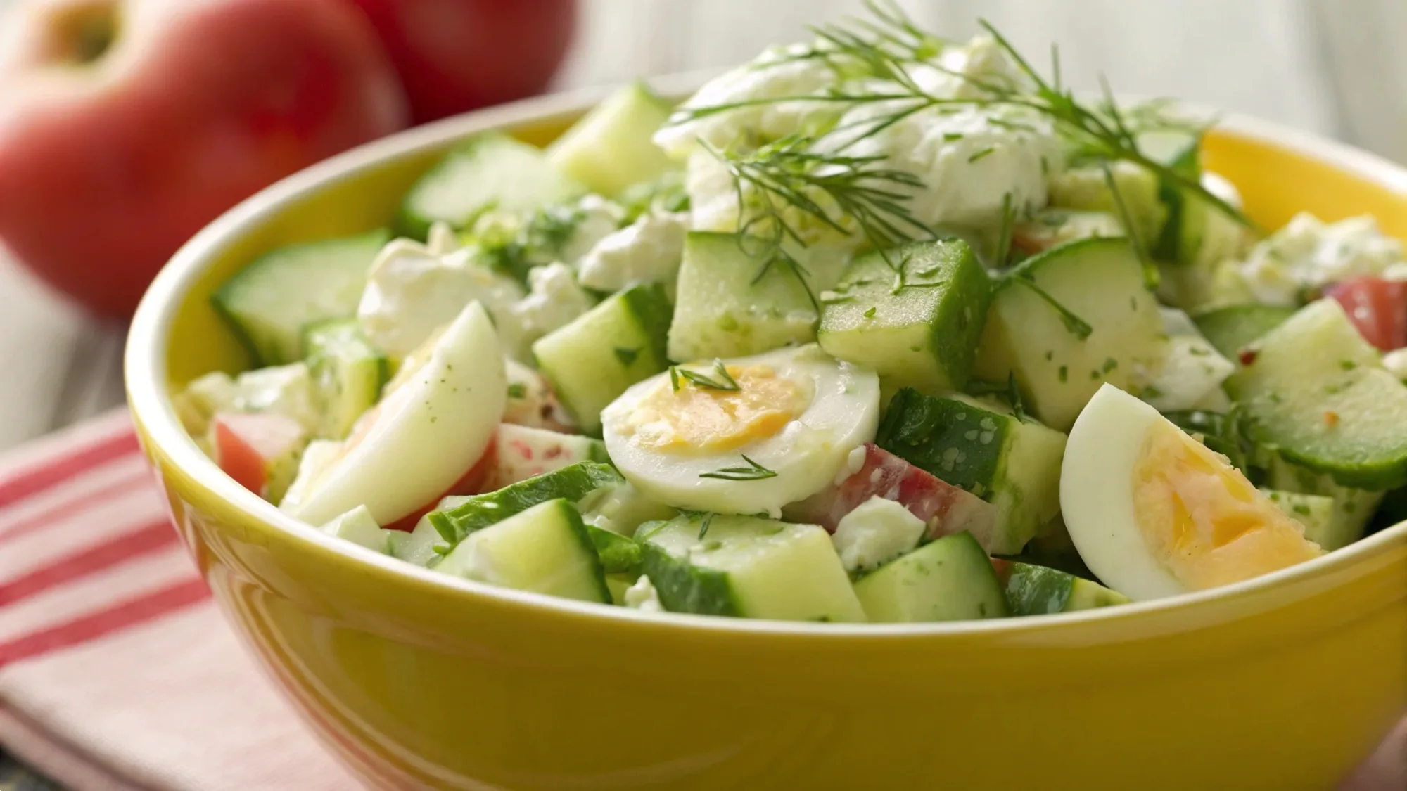 Crisp Creamy Cucumber Apple Egg Salad recipe