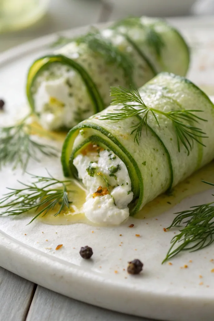 Crispy Cucumber Feta Wraps