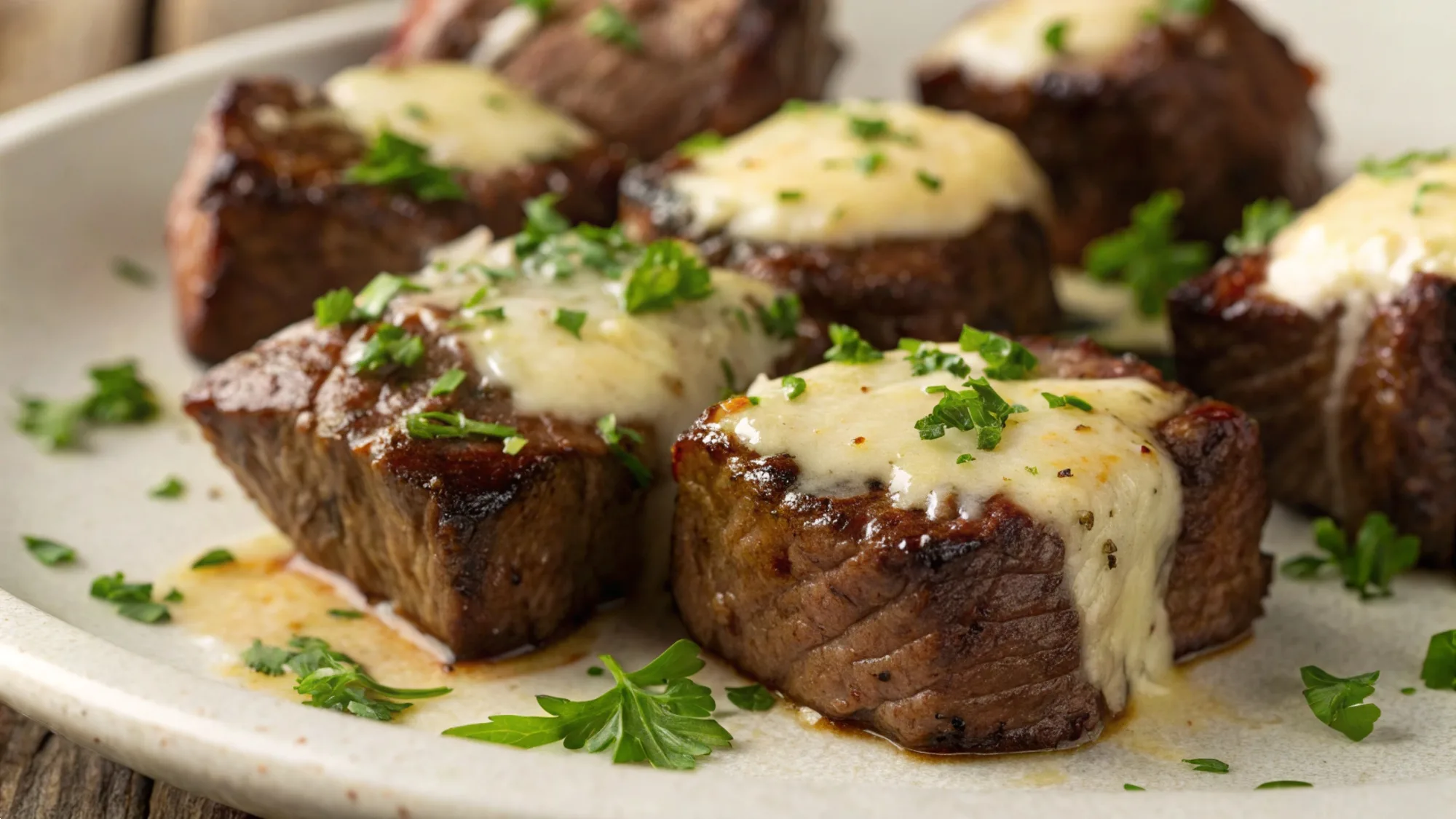 Garlic Butter Parmesan Steak Bites