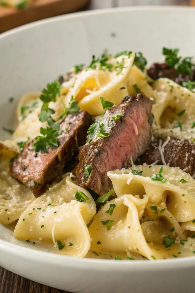 Garlic Butter Steak Tortellini