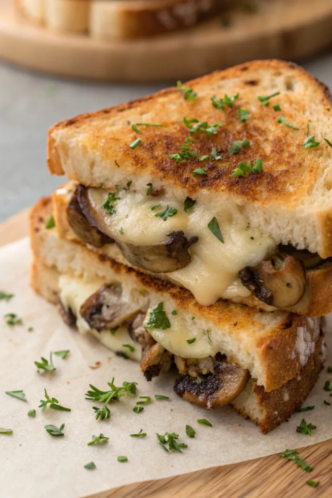 Garlic Mushroom Grilled Cheese