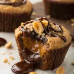 Gooey Peanut Butter Lava Cupcakes