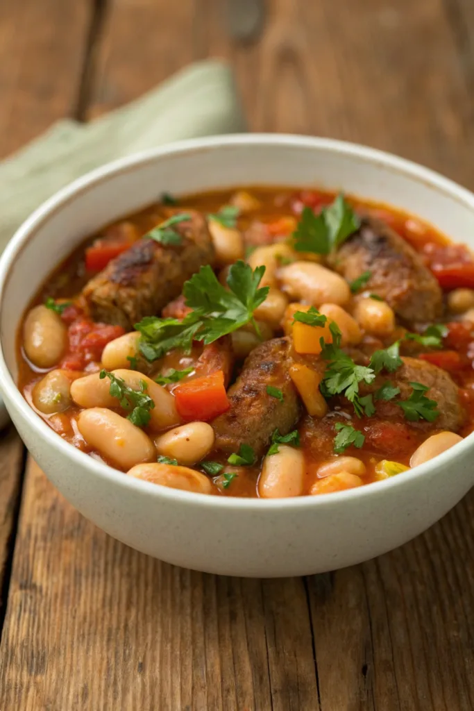Greek Sausage and Beans recipe
