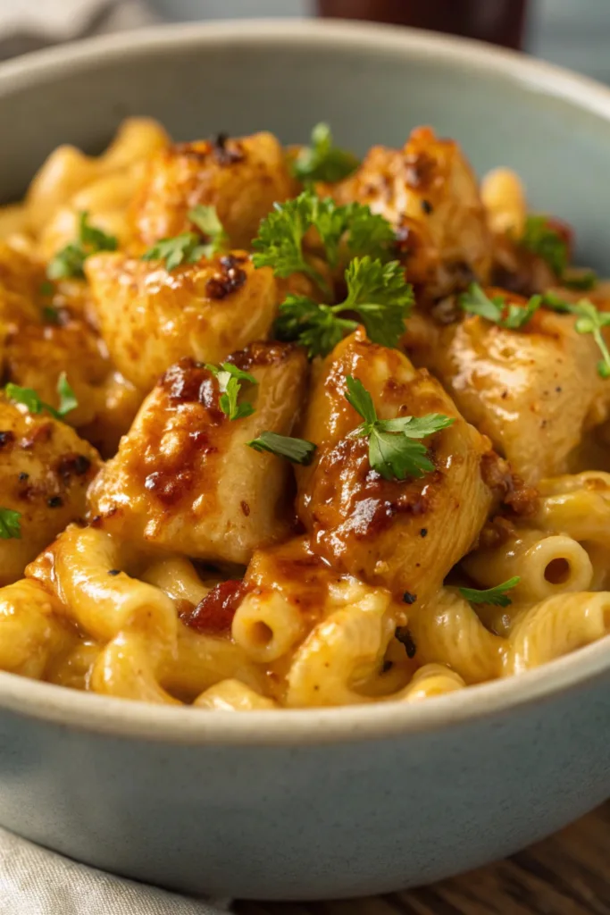 Hot Honey Chicken Mac n Cheese recipe