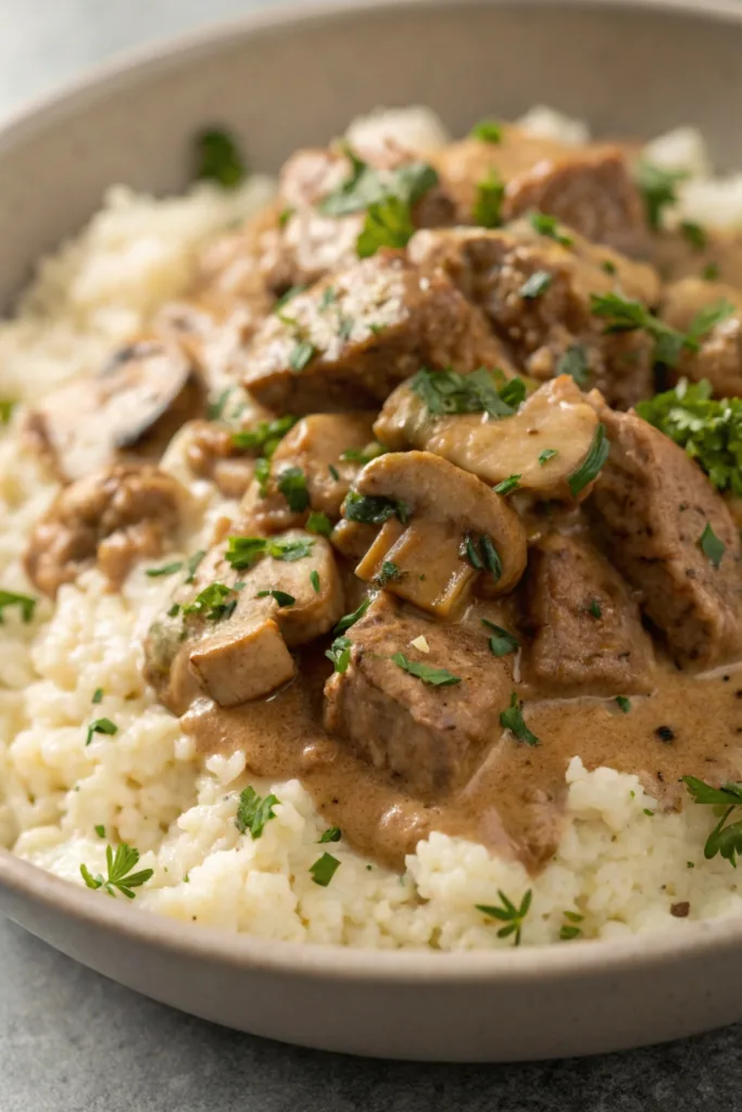 Keto Beef Stroganoff